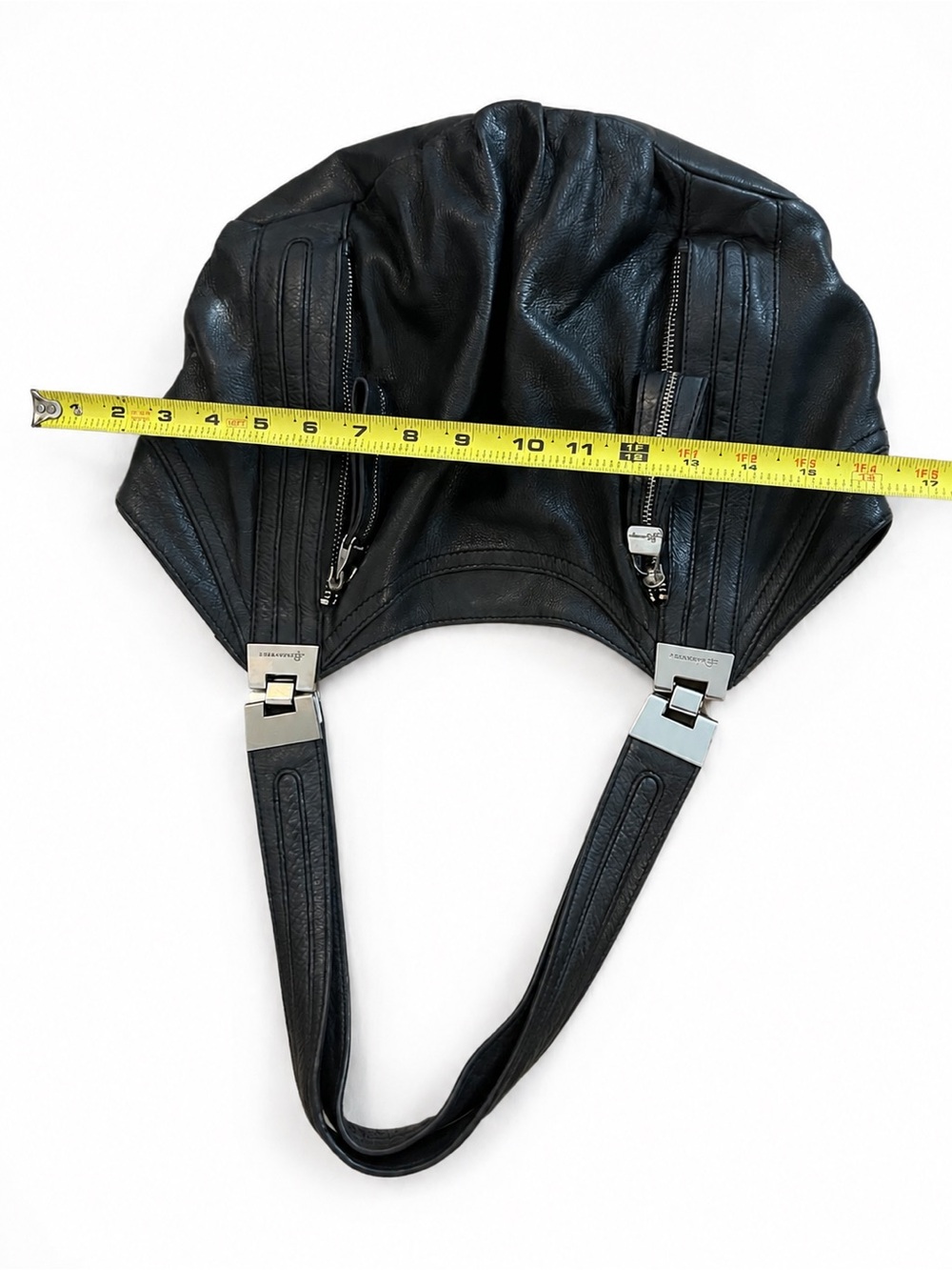B. Makowsky large black genuine leather hobo shoulder bag. - Picture 4 of 5